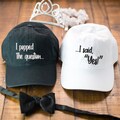 Engagement gifts hat set- couples gift bride to be- bridal shower I popped question hats