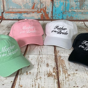 Bridal party gifts- Mother of the bride Embroidered hat- father of the groom gift for dad