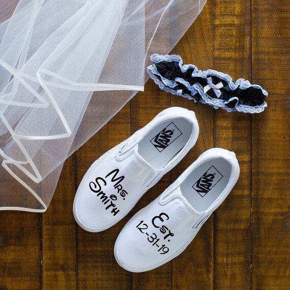 Just Married Wedding Vans Wedding Vans Shoes Bridal Sneaker | Etsy
