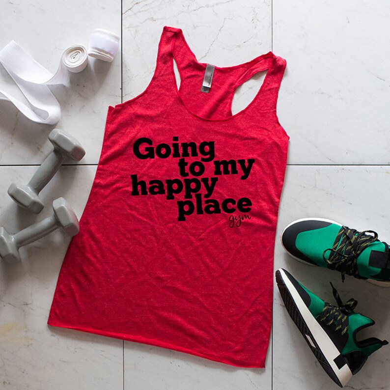 womens fitness Going to my happy place tank top bride tank top Sweating for the wedding shirt gym shirt workout apparel