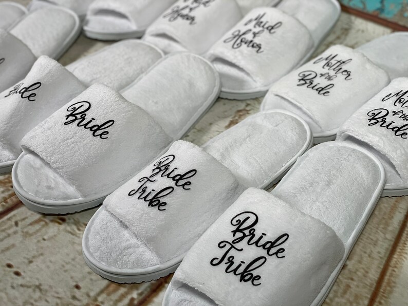 Bridesmaid gifts bridesmaid slippers bride slippers- bride gift bridesmaid proposal bachelorette gifts- bridal party gifts 