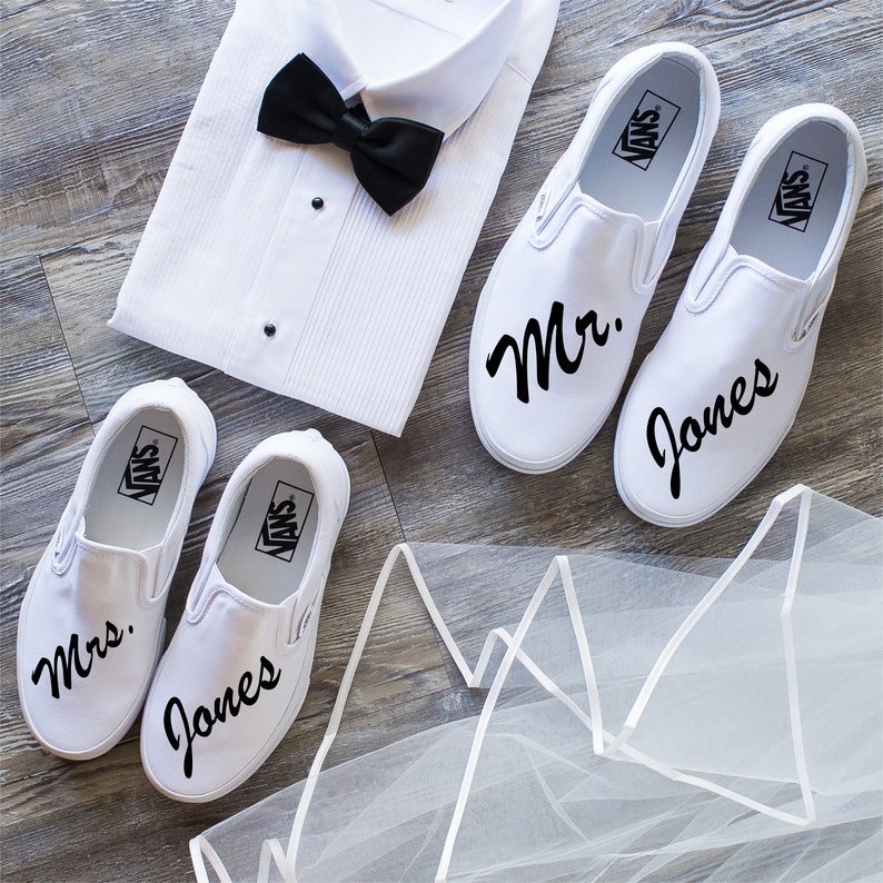 bride and groom vans shoes