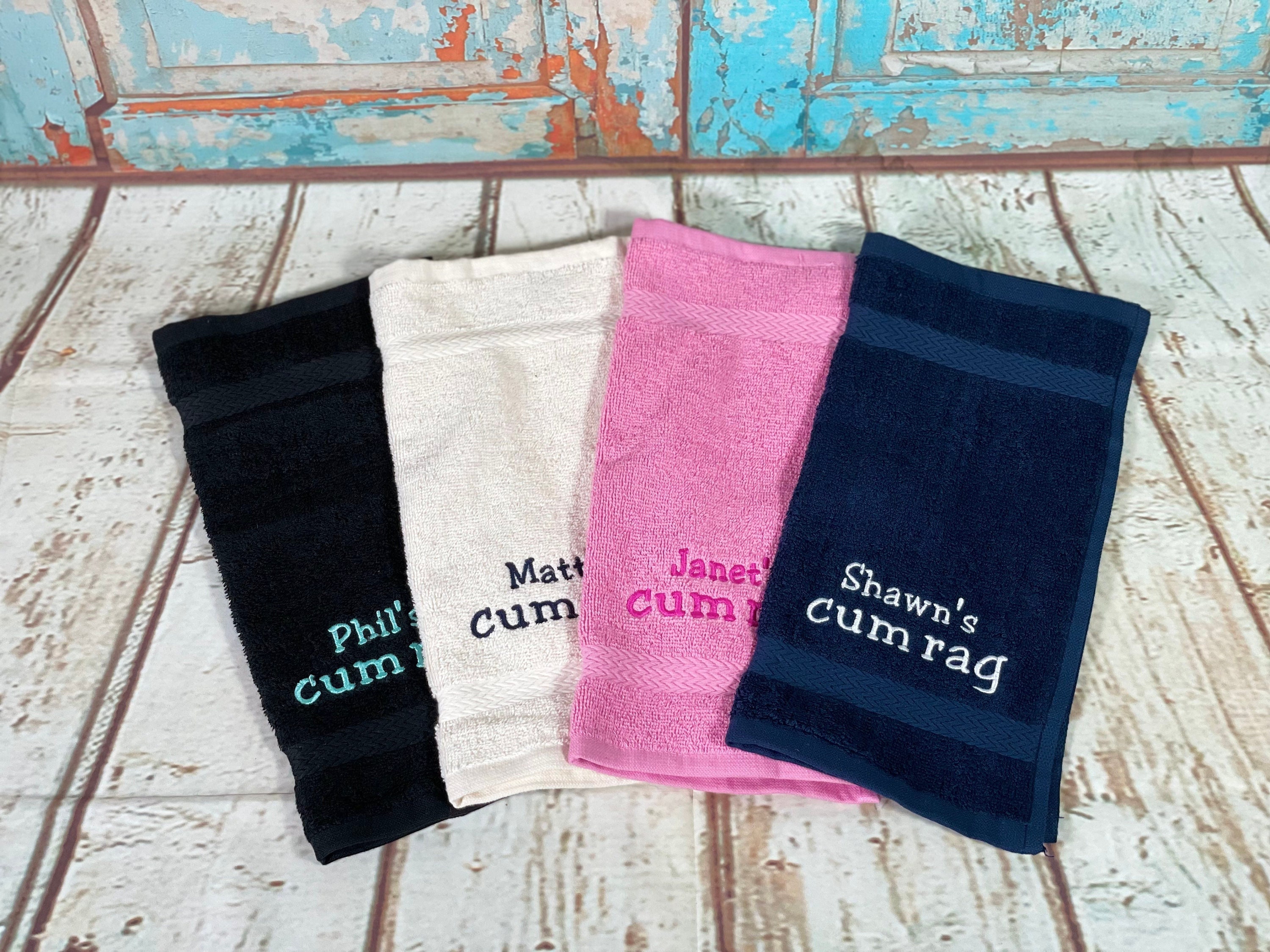 12x12 Clean up Rag Cum Rag Gag Gift Funny Gift Gifts for Him Home Decor  Funny Towel Penis White Elephant Stocking Stuff 