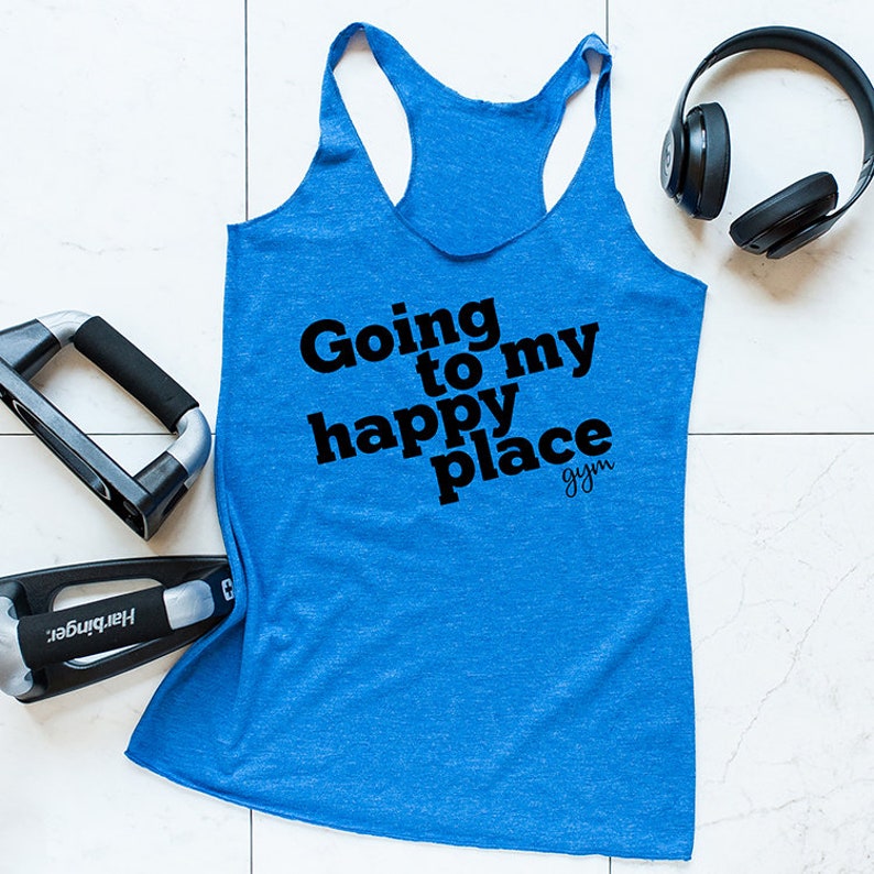 womens fitness Going to my happy place tank top bride tank top Sweating for the wedding shirt gym shirt workout apparel