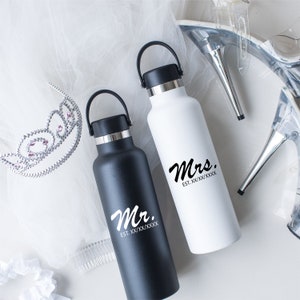 Hydro Flask, Mr & Mrs SET, custom printed, wedding gift, NOT A STICKER, Bride and groom, water bottles, anniversary present