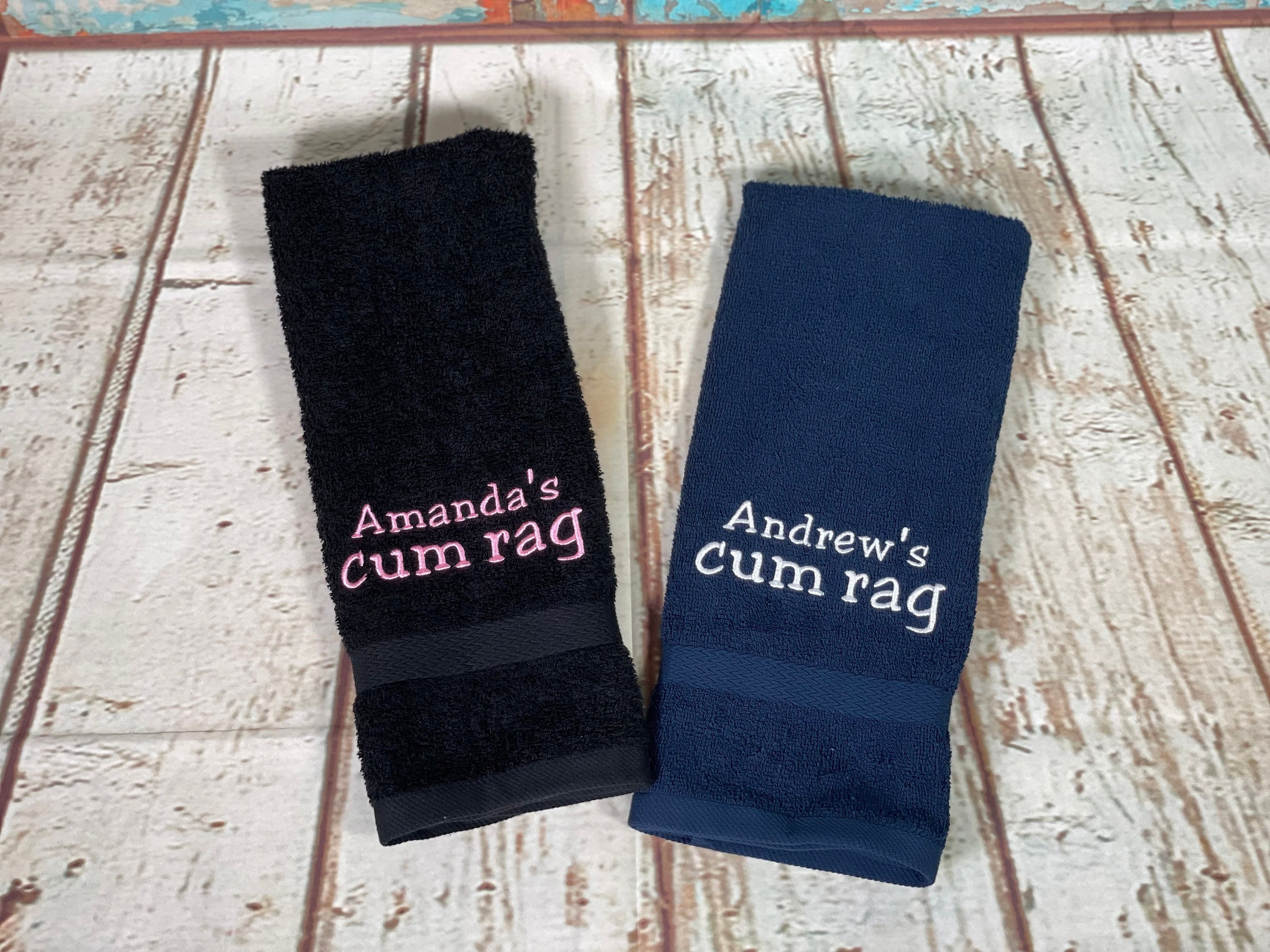 Personalized Name Vag Rag and Cum Rag Set clean up Towel Gag Gift