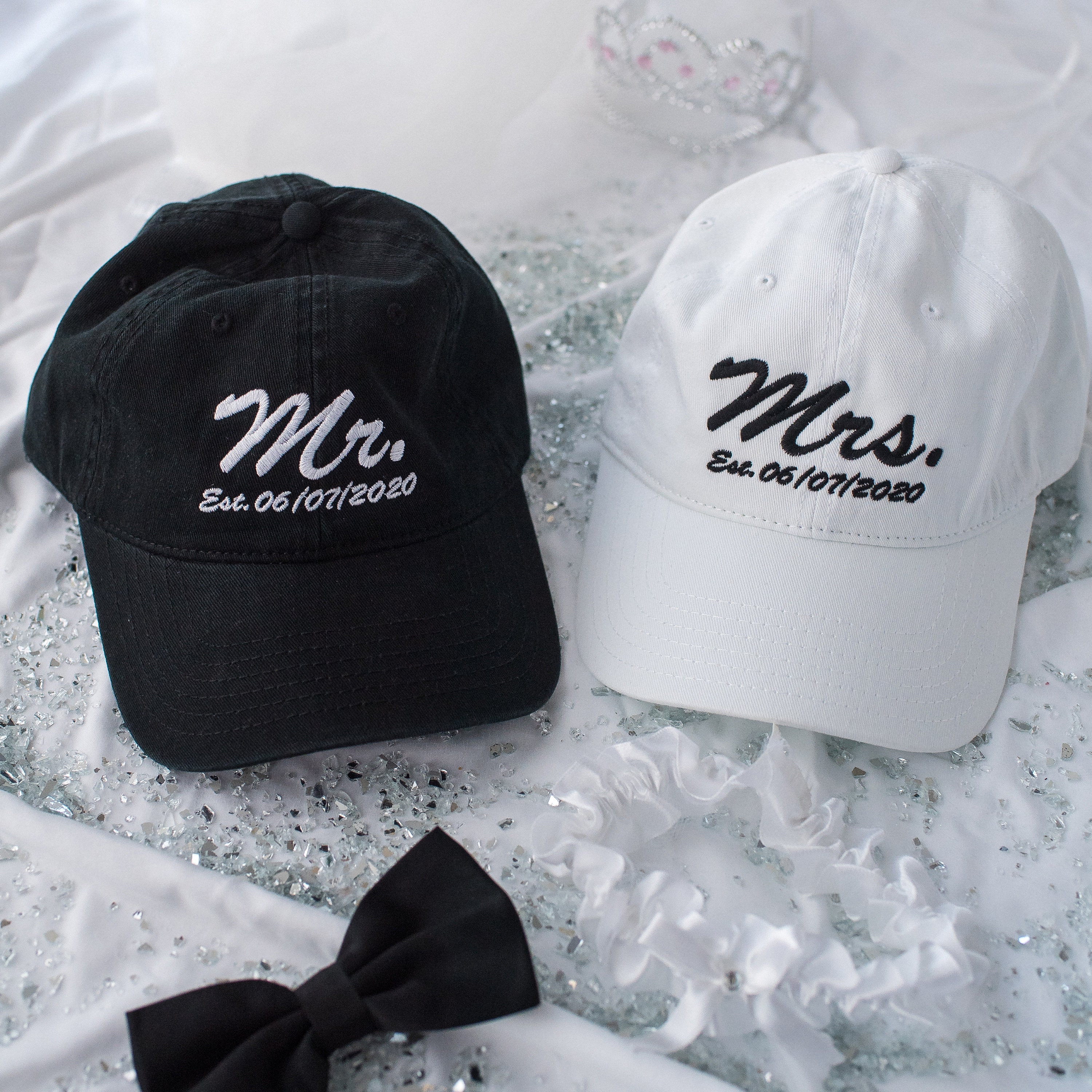 Mr And Mrs Matching Baseball Caps - Couple Hats For Women And Men, Embroidered Dad Hats