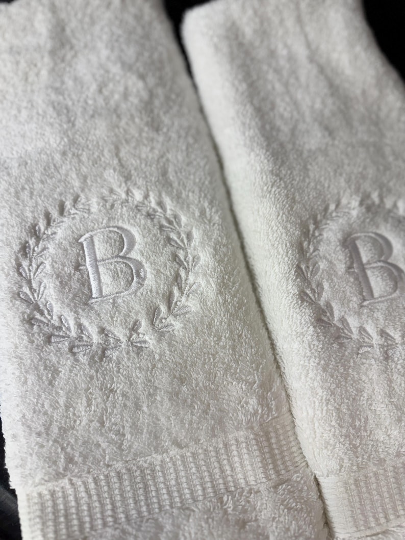 Monogrammed Turkish Cotton Hand Towel: Personalized Home Decor