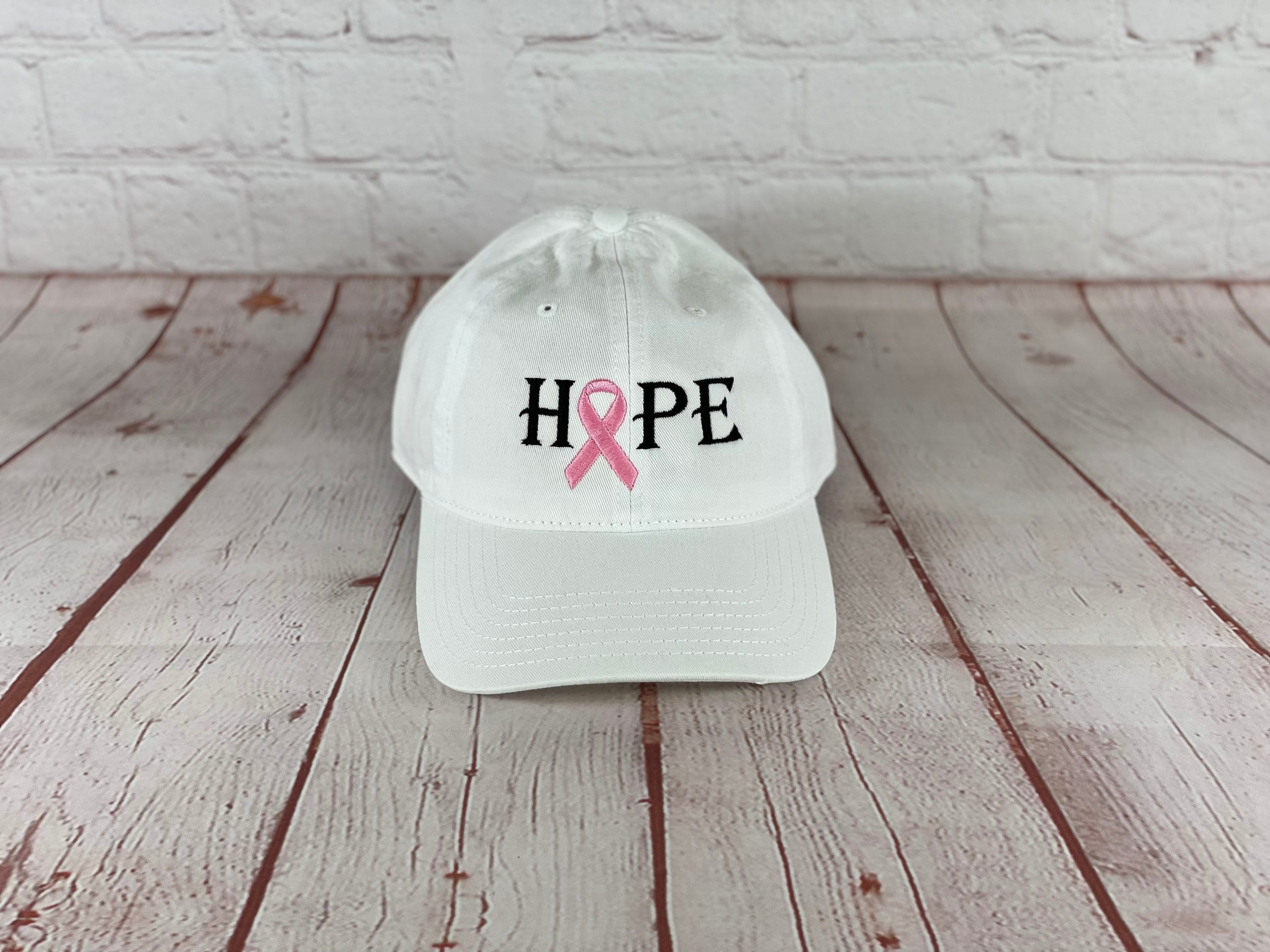 HHNLB Pink Ribbon Breast Cancer Awareness Hat - Embroidered Adjustable Cotton Denim Cap For Women - View #4