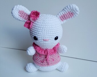 Crochet Bunny Toy, Crochet Bunny Plush, Crochet Rabbit Toy, Stuffed Animal, Crochet Animal Toy, Crochet Bunny Doll, Plush Baby Doll