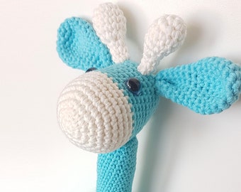 Crochet Giraffe Crochet Blue Giraffe Soft Toy Blue Giraffe Doll Baby Shower Gift Giraffe Blue Toy Giraffe Stuffed Doll