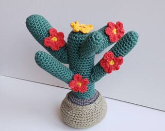 Crochet cactus, flower cactus, crochet cactus decoration