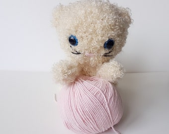 Poodle Cat Toy Crochet Poodle Cat Toy Cat Doll Stuffed Cat Plush Playing Cat Amigurumi