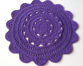 Crochet Purple Doily Violet Crochet Doily Crochet Purple Placemat Kitched Doily Table Decoration Handmade Doily Crochet Purple Coasters