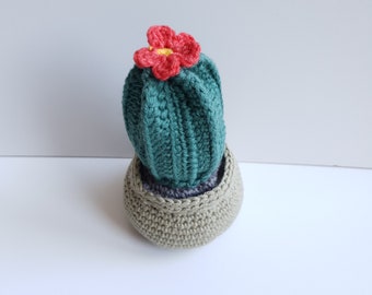 Crochet cactus, crochet flower, green cactus