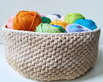 Crochet basket, crochet round basket, storing basket, multipurpose basket