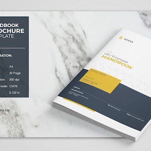 HR / Employee Handbook Template | Adobe Illustrator and MS Word Template, Instant download