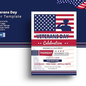 Veterans Day Celebration Party Flyer Templates Ms Word Photoshop