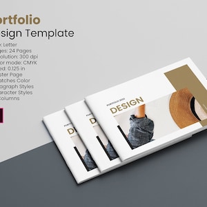 Modelos de Portfólio de Design Profissional, Modelo de Portfólio Criativo | Portfólio de Trabalho Multiuso | Modelo InDesign | Download Instantâneo
