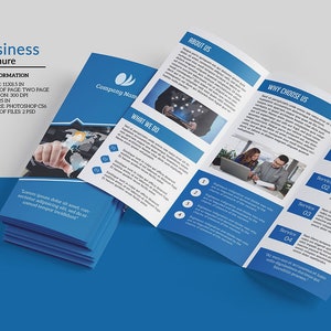 Business Trifold  Brochure Template | Minimal Corporate Brochure | Photoshop Template | Instant Download