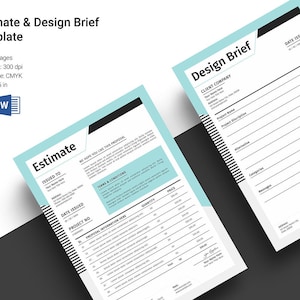 Estimate & Brief  , Printable Photoshop  and MS Word Template | Instant Download