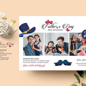 Father&#39;s Day Mini Session template | Photography Marketing Board,  Photoshop and Elements Template | Instant Download