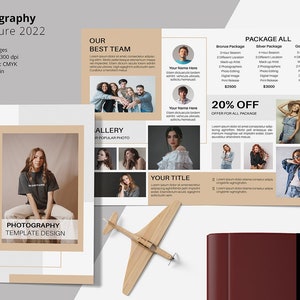 Photography Brochure Template | Bifold Photographer Marketing Brochure Template, Photoshop template   | Instant Download