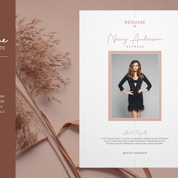 Actor | Actress Resume Template , Actress Cv , Ms Word & Illustrator Template  | Instant Download