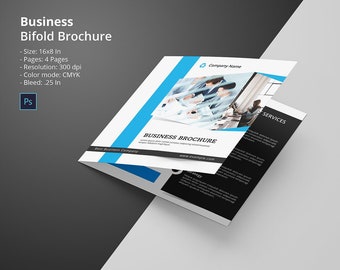 Business Brochure Template | Square Bifold Corporate Brochure |   Photoshop Template | Instant Download