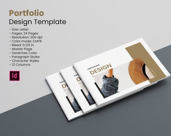 Graphic Design Portfolio, Creative Portfolio Template |  Multipurpose Work Portfolio Brochure | InDesign template | Instant Download