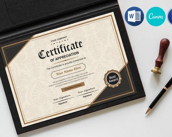 Certificate Template | Certificate of Appreciation, Multipurpose Certificate | Canva Photoshop  & MS Word Template | Instant Download