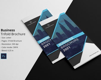 Business Trifold Brochure | Creative Corporate Brochure Template |  Photoshop Template | Instant Download