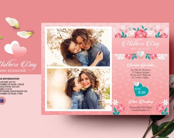 Mother's Day Mini Session Template | Photography marketing board  | Photoshop and Elements Template, Instant download