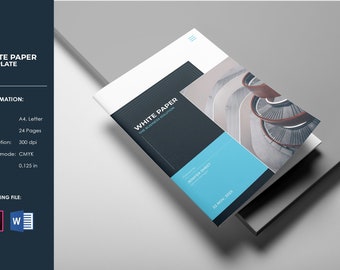 White Paper Template, Corporate Brochure Template, Company Profile  | Clean Business Brochure | Ms Word and InDesign  Template