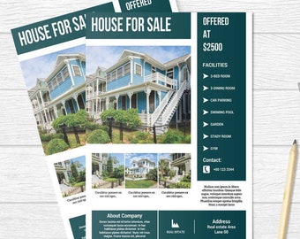Real Estate Flyer Template: Editable Realtor Design (Photoshop, Ms Word)