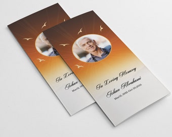 Trifold Funeral Program Template | Obituary Template  | MS Word, Mac Page and Photoshop Template | Instant Download | Fp-222