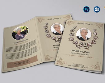 printable funeral program template memorial program etsy