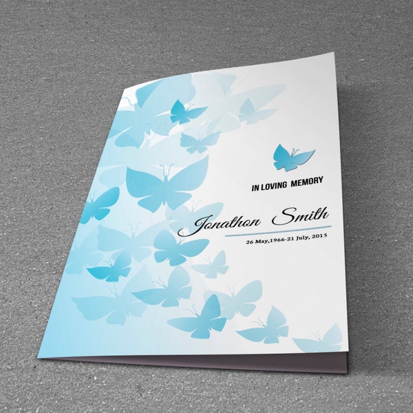 Printable Funeral Program Template | Memorial Program Template | Photoshop, Mac Page & MS Word Template | Instant Download | T-244