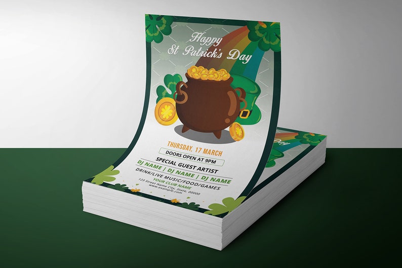 St. Patrick's Day Flyer Template Saint Patrick's Day Celebration Flyer Photoshop & Ms Word Template INSTANT DOWNLOAD image 2
