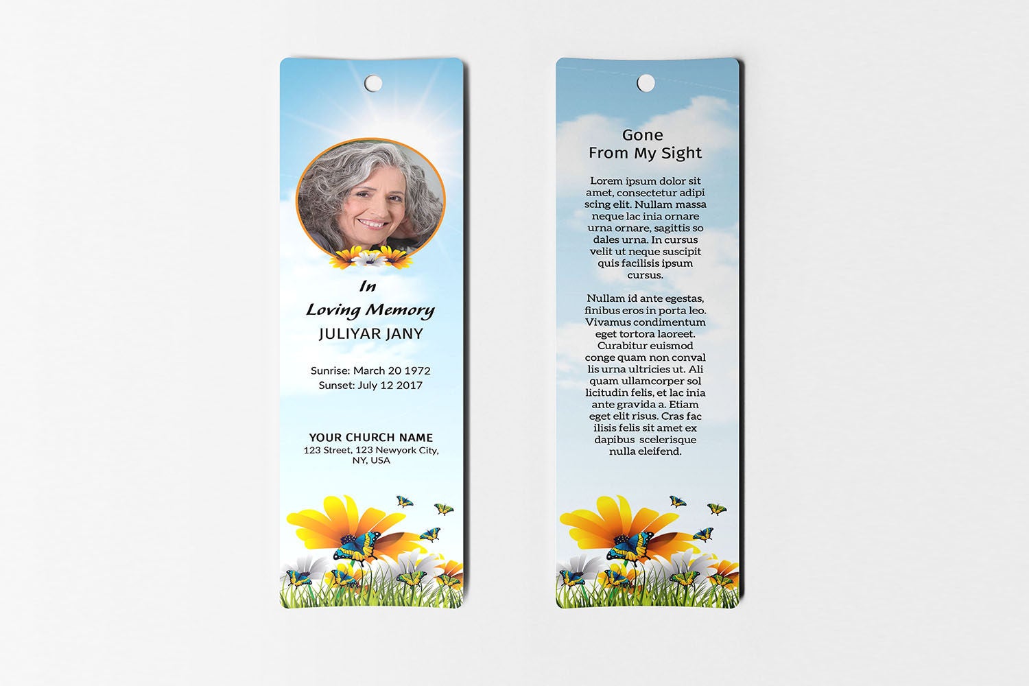 funeral bookmark template printable bookmark microsoft word etsy