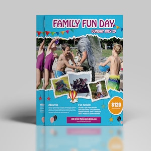 Family Fun Day Flyer Template | Family Picnic Event Flyer, Photoshop and MS Word  Template