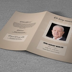 Bestattungsprogramm Vorlage | Gedenkprogramm Vorlage | MS Word und Photoshop Vorlage | Sofort Download | T-214