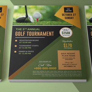 Printable Golf Tournament Flyer Golf Event Flyer Template Photoshop and Ms Word Template Instant download image 2