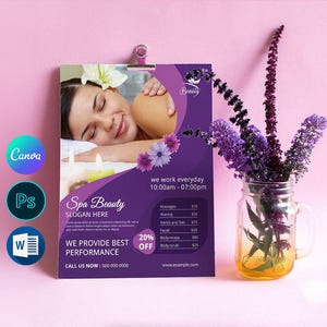 スパチラシテンプレート：ビューティーサロンデザイン（即時ダウンロード）