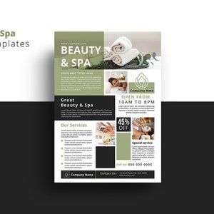 Beauty and Spa Flyer, Hair & Beauty Care Salon Flyer Vorlage, Photoshop und Canva Vorlage | Sofort Download