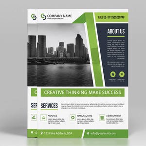 Professional Corporate Flyer Template - Editable  Photoshop & Word Format |  Business Flyer Template , Instant Download