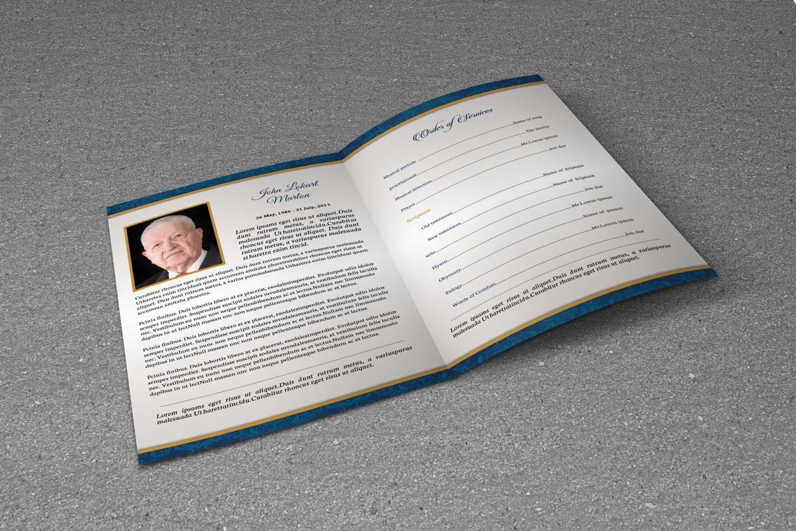 Funeral Program Template Obituary Program Template - Etsy