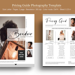 Customizable Boudoir Photography Price List Template - Easy to Edit, Photography Pricing Guide | Photoshop  Template | Instant Download
