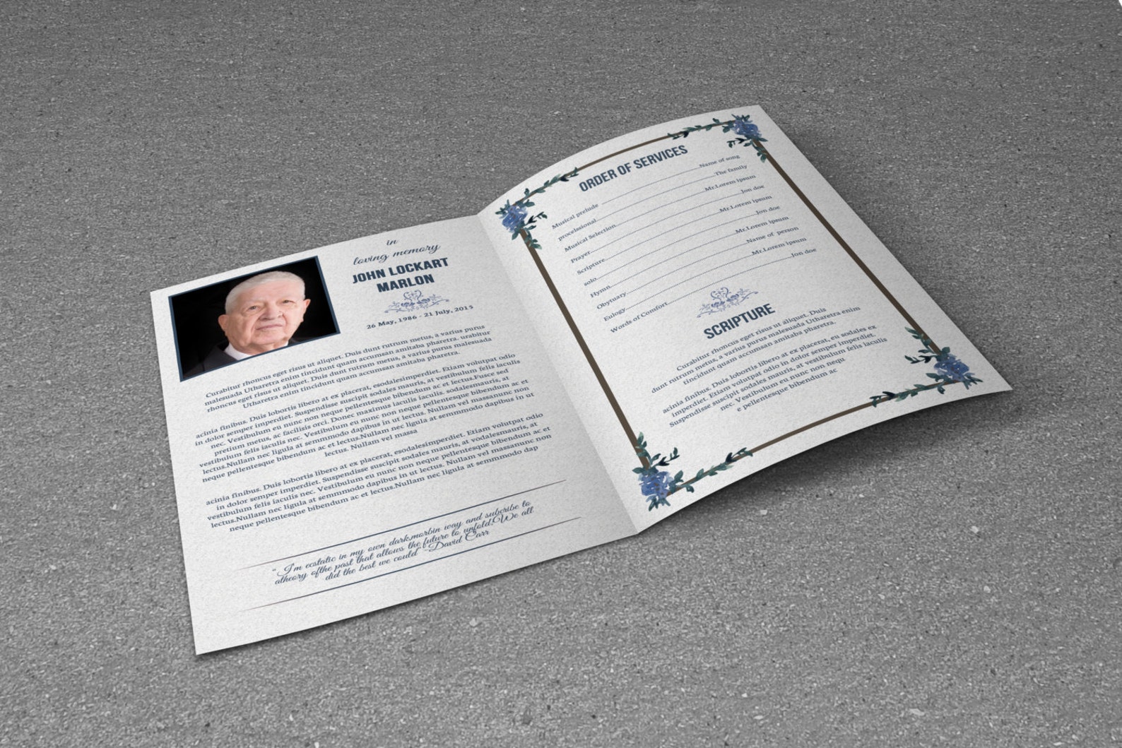 Funeral Program Template Obituary Program Template - Etsy