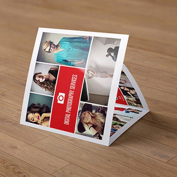 Photography Brochure template | Square Trifold Photography marketing brochure Template | PB-009